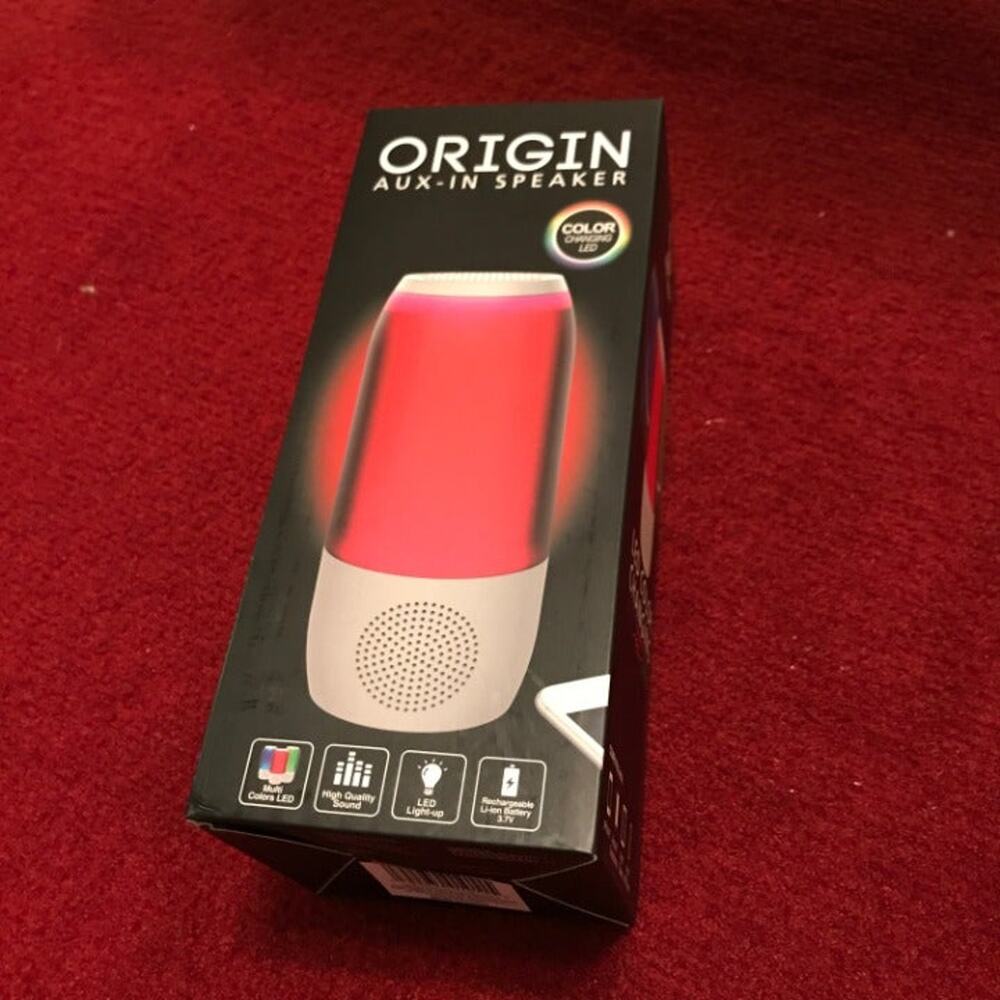 BASS JAXX ORIGIN AUX-IN SPEAKER, MULTI COLORS BLUE,/RED/GREEN AUXILLARY CABLE